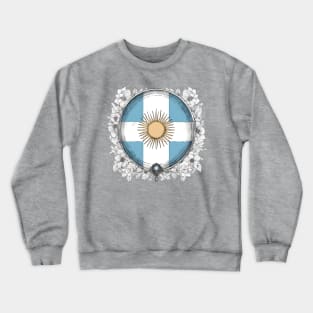 I love Argentina Flag Design with flowers Crewneck Sweatshirt